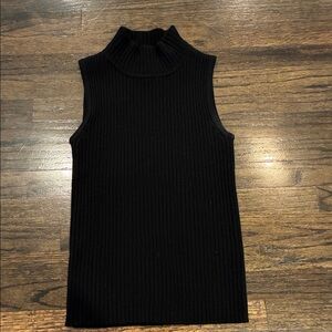 Banana Republic cashmere black  Sleeveless Ribbed Turtleneck Top